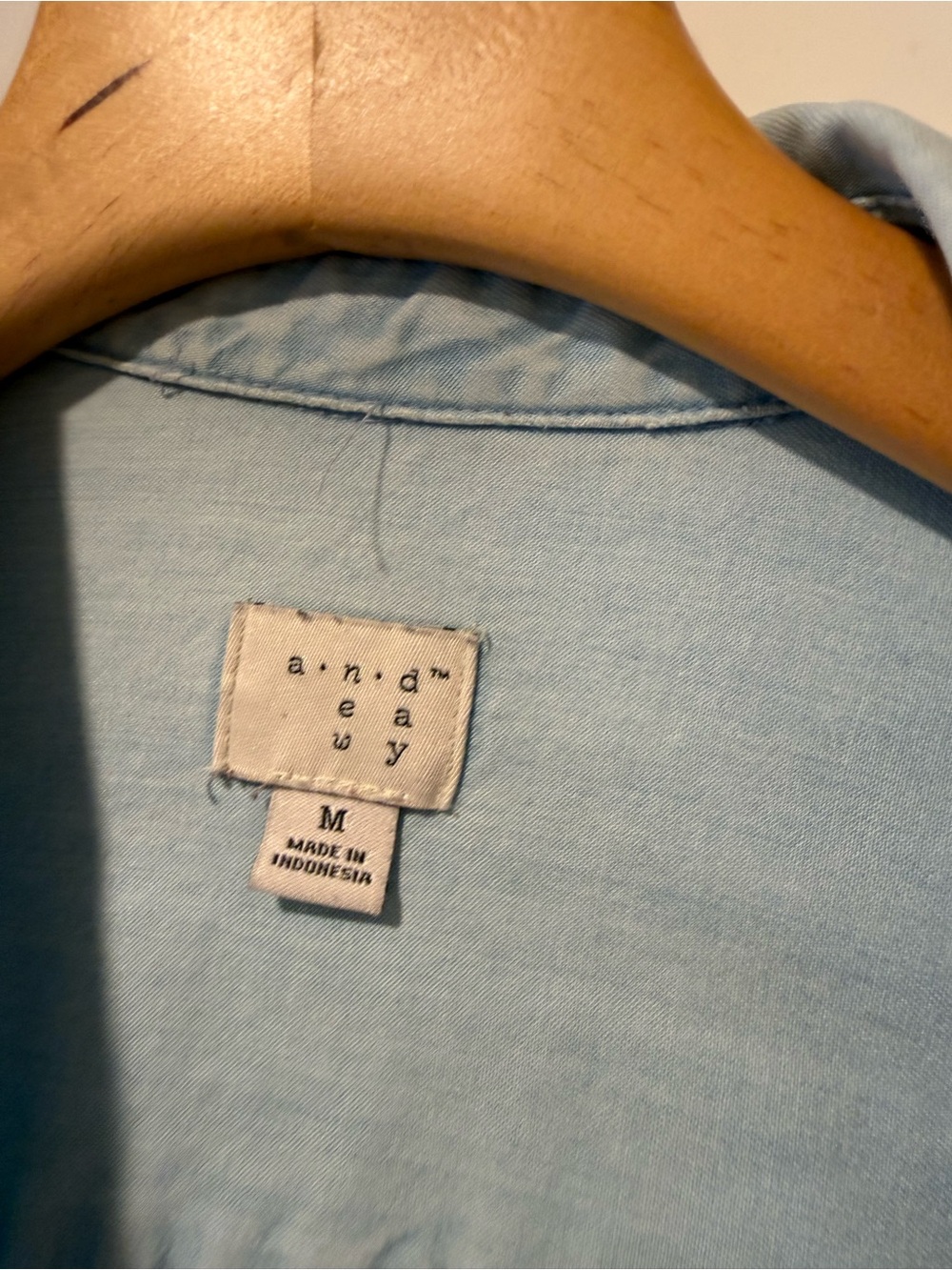 a new day Light Wash Chambray Button-Up Shirt - Picture 9 of 9